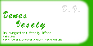 denes vesely business card